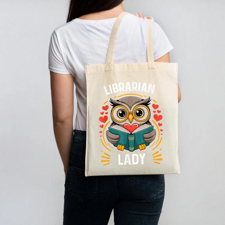 Librarian Lady Library Cute Owl Back To School Women Girls Canvas Tote Bag Librarian Lady Library Cute Owl Back To School Women Girls Canvas Tote Bag