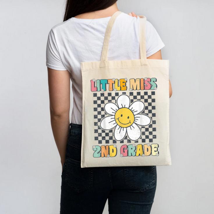 Little Miss 2nd Grade Retro Groovy 2nd Grade Back To School Canvas Tote Bag