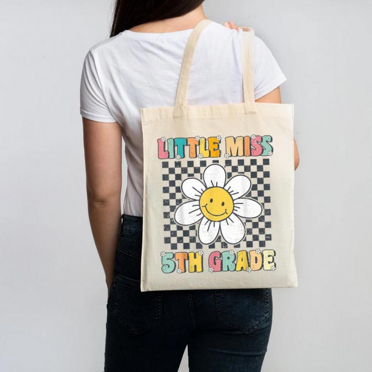 Little Miss 5th Grade Retro Groovy 5th Grade Back To School Canvas Tote Bag