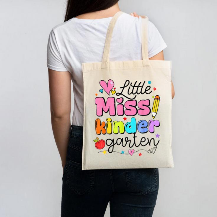 Little Miss Kindergarten Back To School Cute Kinder Girls Canvas Tote Bag