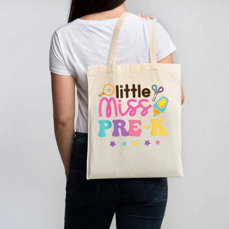 Little Miss Pre-K Preschool First Day Back To School Girls Canvas Tote Bag Little Miss Pre-K Preschool First Day Back To School Girls Canvas Tote Bag