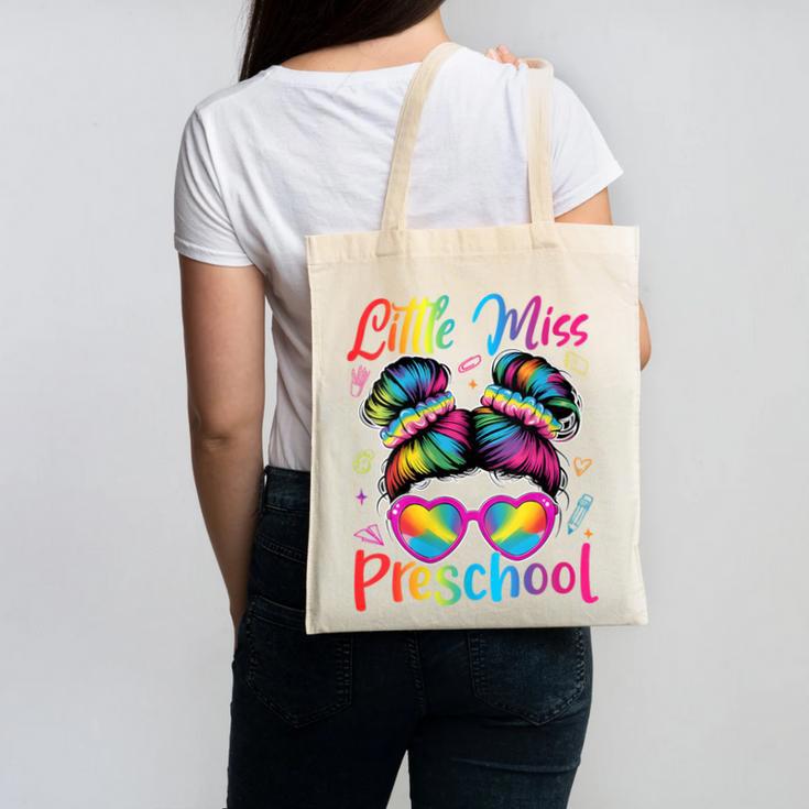 Little Miss Preschool Messy Bun Back To School Girl Women Canvas Tote Bag Little Miss Preschool Messy Bun Back To School Girl Women Canvas Tote Bag