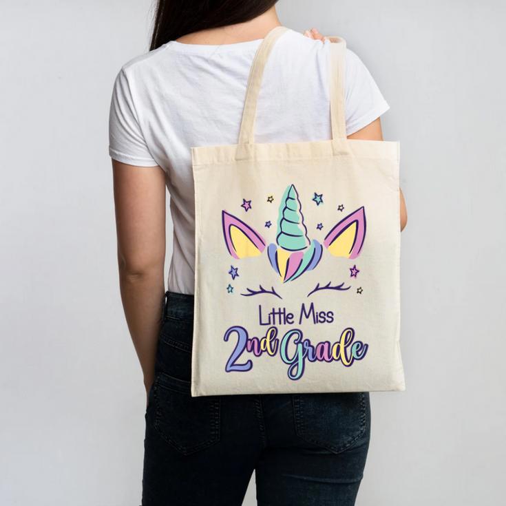 Little Miss Second Grade 2025 2nd Grade Back To School Canvas Tote Bag