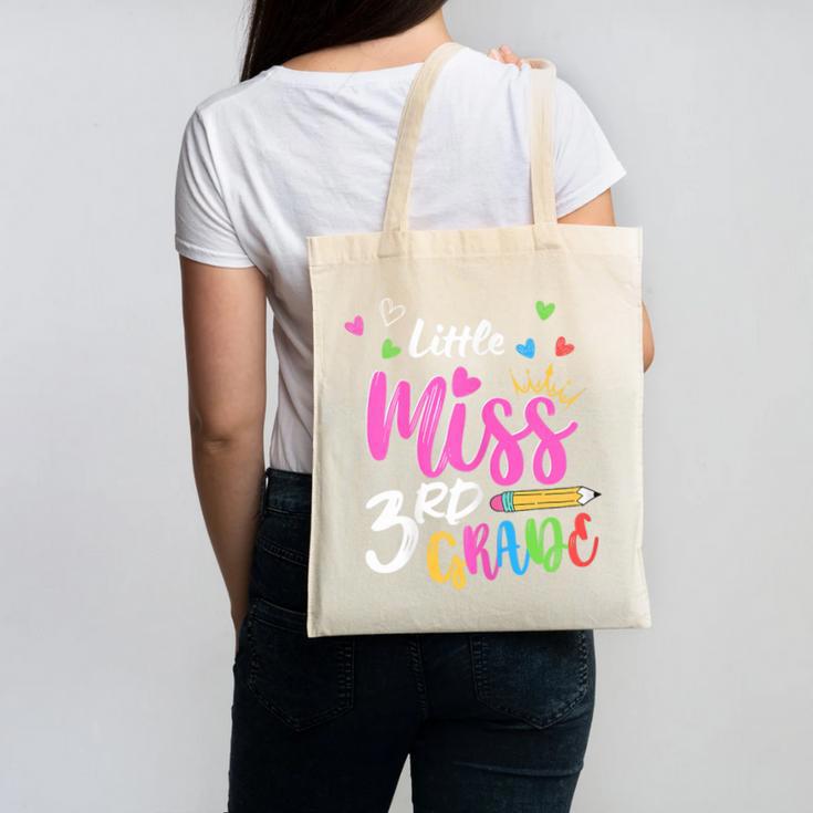 Little Misss Third Grade Back To School 3rd Grader Girl Canvas Tote Bag