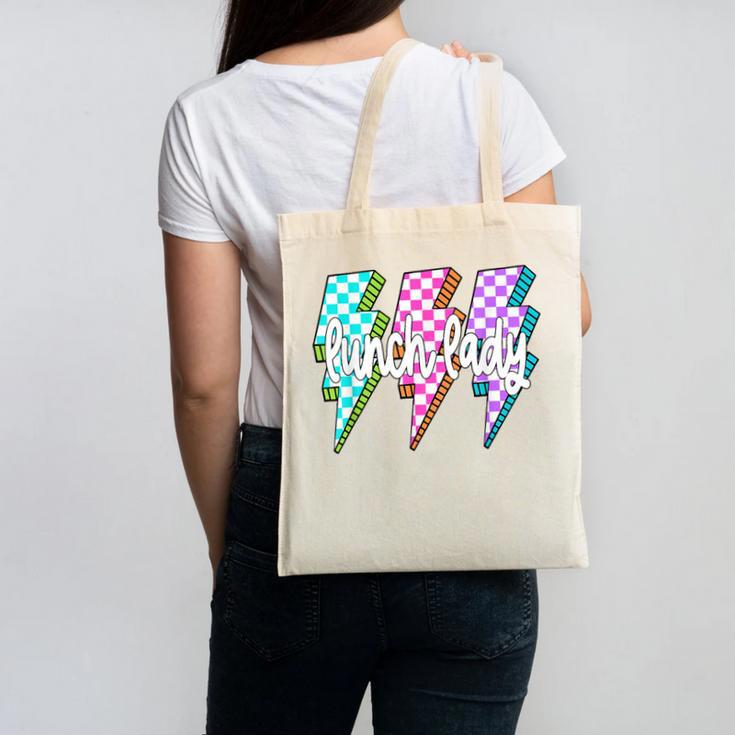 Lunch Lady Back To School Checkered First Day Of School Canvas Tote Bag