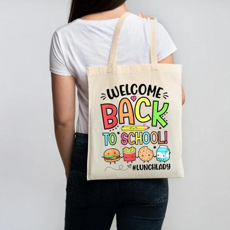 Lunch Lady Welcome Back To School First Day Of School Canvas Tote Bag