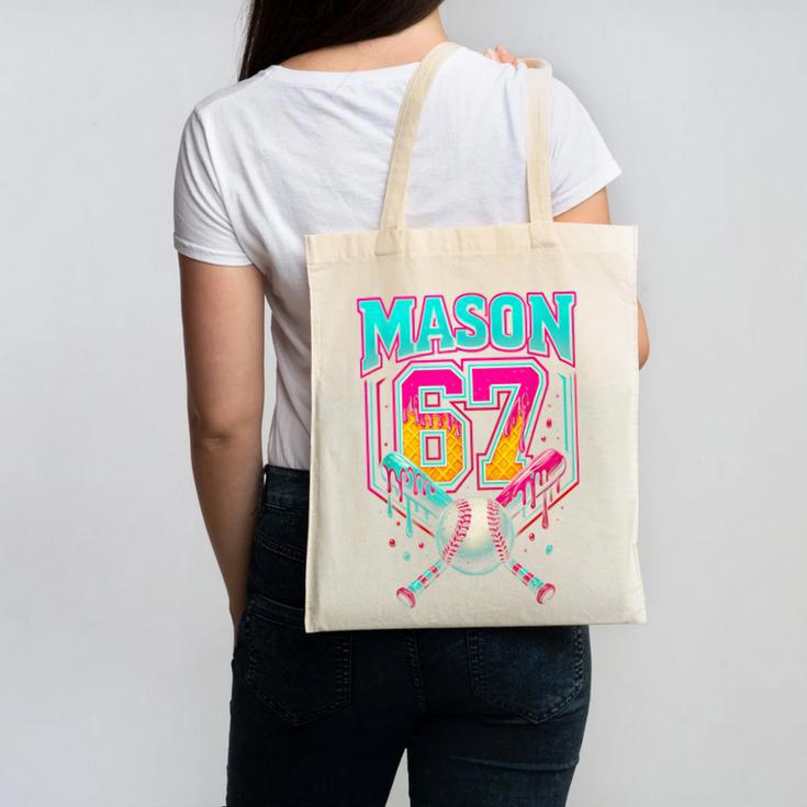 Mason 67 Ice Cream Drip Baseball Ice Cream Drip Canvas Tote Bag Mason 67 Ice Cream Drip Baseball Ice Cream Drip Canvas Tote Bag