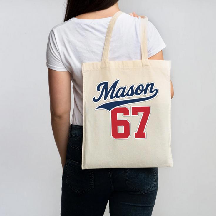 Mason 67 Jersey Baseball Men Women Boys Girls Number 6 7 Canvas Tote Bag