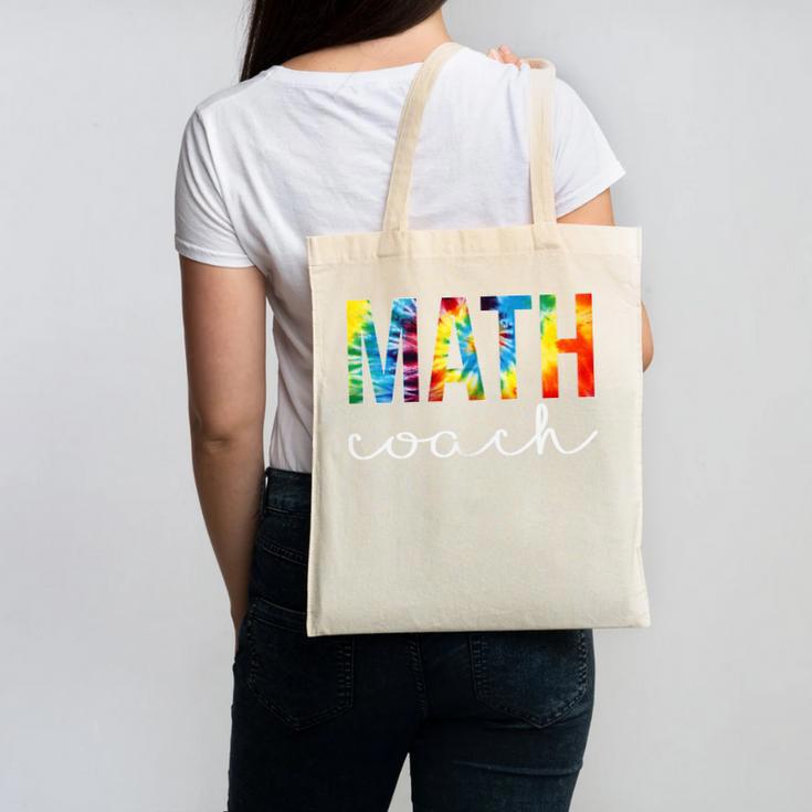Math Coach For Work Tie Dye Back To School Appreciation Day Canvas Tote Bag Math Coach For Work Tie Dye Back To School Appreciation Day Canvas Tote Bag