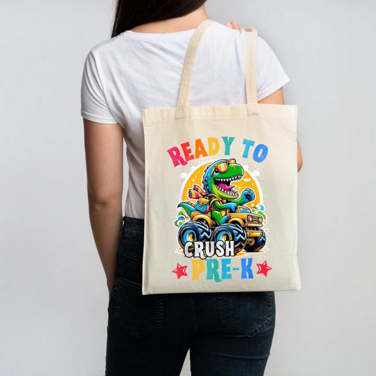Monster Truck Dinosaur Boys Back To School Crush Pre-k Kids Canvas Tote Bag