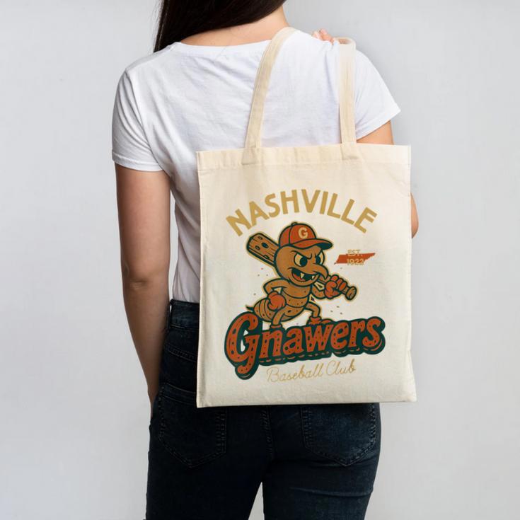 Nashville Gnawers Retro Minor League Baseball Canvas Tote Bag