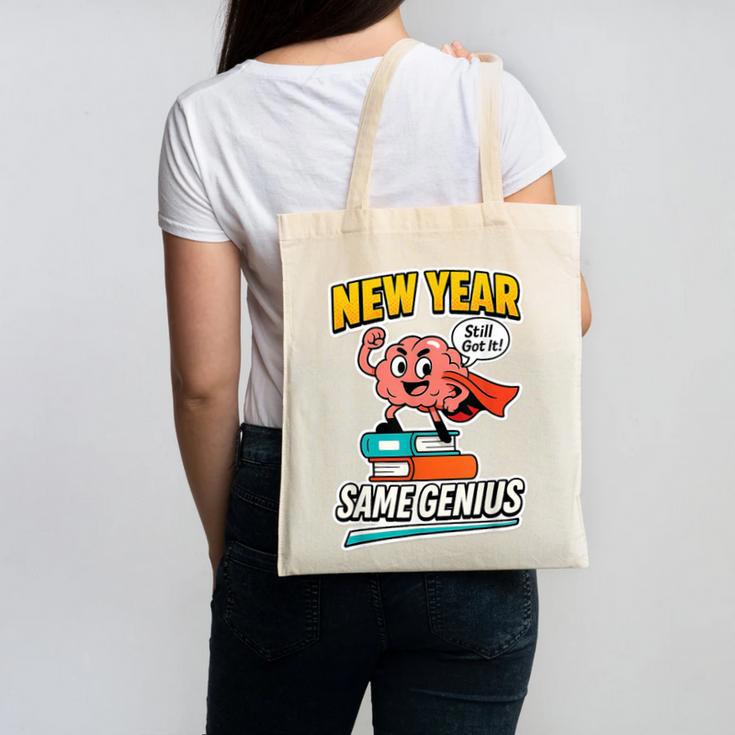 New Year Same Genius Confident Back To School Vibe Canvas Tote Bag New Year Same Genius Confident Back To School Vibe Canvas Tote Bag
