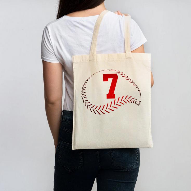 Number 7 Years Baseball 7TH Birthday Canvas Tote Bag