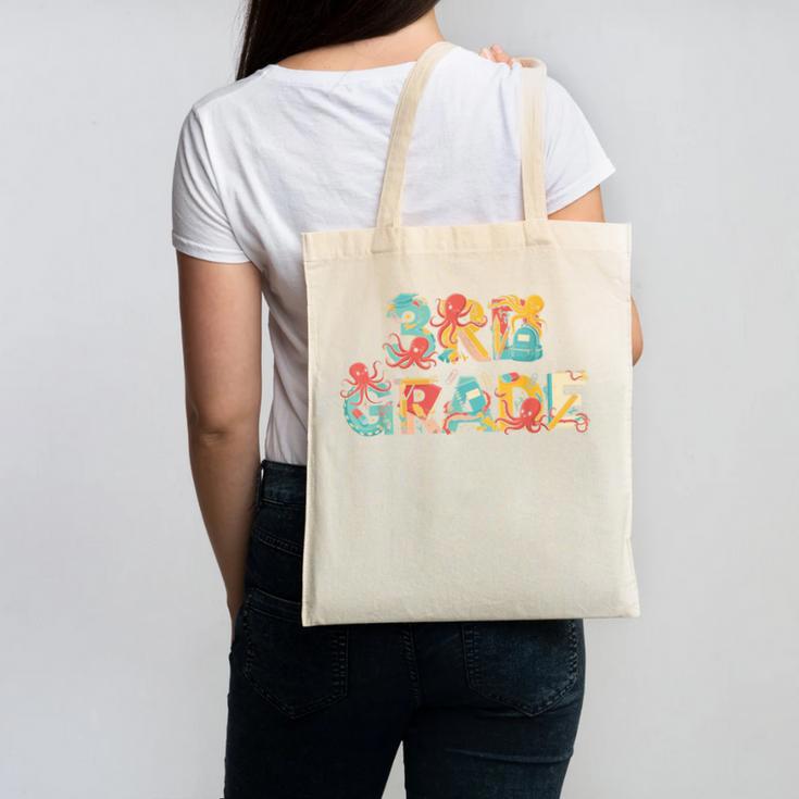 Octopus Third Grade Back To School Kids Boys Girls Canvas Tote Bag Octopus Third Grade Back To School Kids Boys Girls Canvas Tote Bag