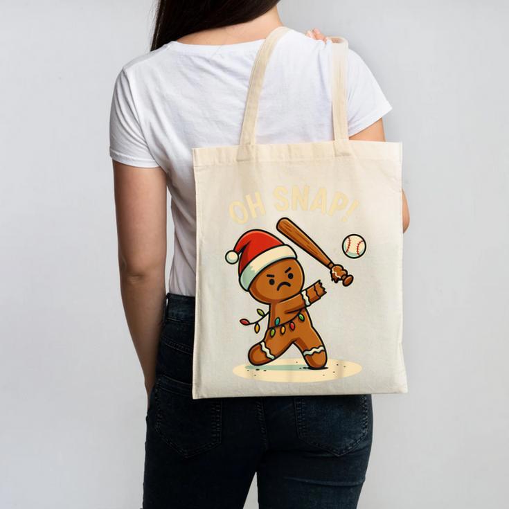 Oh Snap Gingerbreadman Baseball Christmas Men Boys Toddlers Canvas Tote Bag Oh Snap Gingerbreadman Baseball Christmas Men Boys Toddlers Canvas Tote Bag