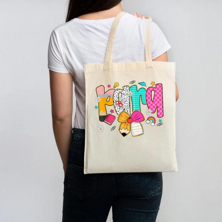 Para Paraprofessional Coquette First Day Back To School Canvas Tote Bag