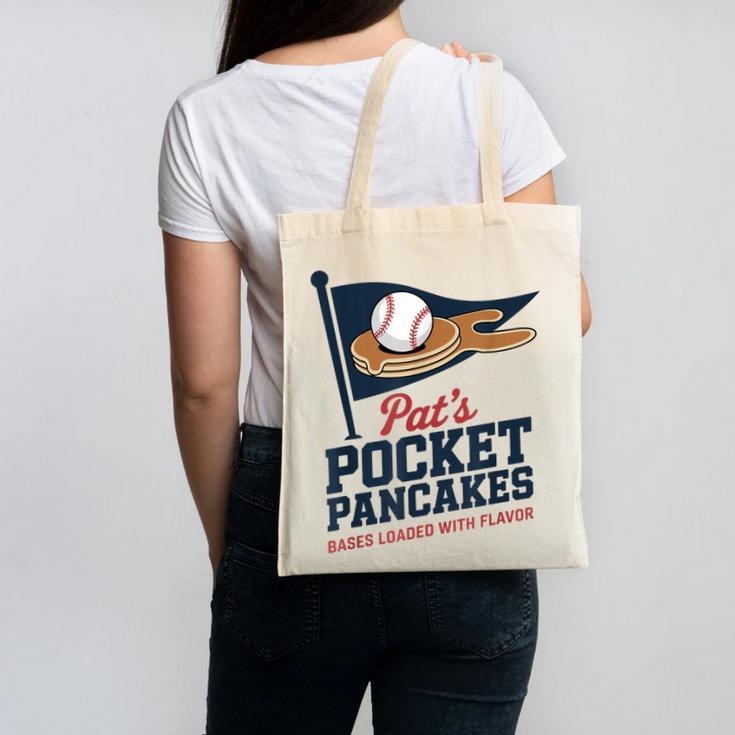 Pat's Pocket Pancakes Flag Baseball On Pancake Canvas Tote Bag
