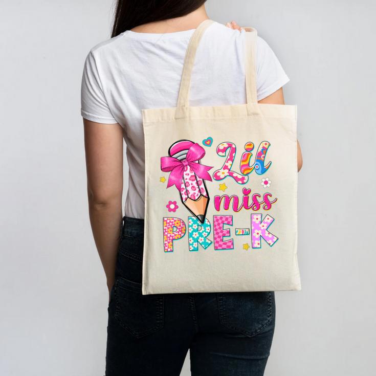 Pencil Bow Lil Miss Pre-K Pre-K Back To School Canvas Tote Bag