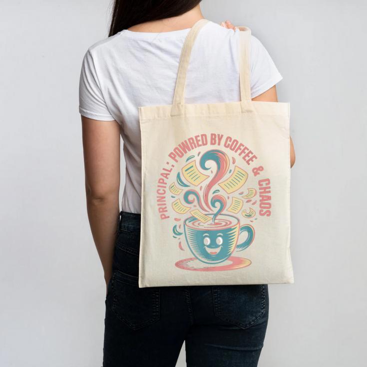 Powered By Coffee Principal Appreciation Back To School Canvas Tote Bag