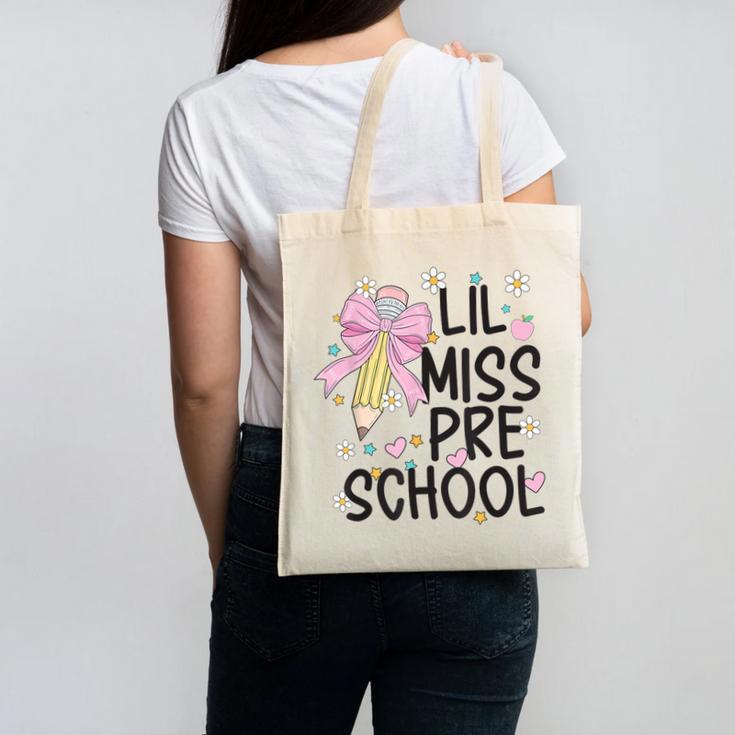 Preschool Little Miss Back To School Girls Kids Preschool Canvas Tote Bag