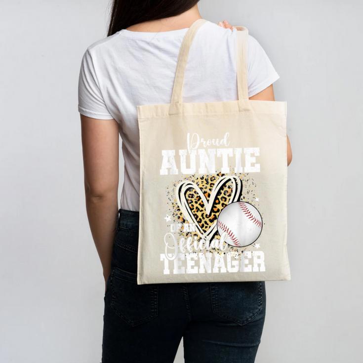 Proud Auntie Of An Official Teenager 13th Birthday Baseball Canvas Tote Bag Proud Auntie Of An Official Teenager 13th Birthday Baseball Canvas Tote Bag