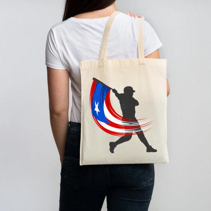 Puerto Rico Baseball Flag Player Boricua Heritage Sports Canvas Tote Bag Puerto Rico Baseball Flag Player Boricua Heritage Sports Canvas Tote Bag