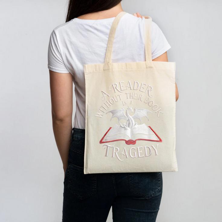 A Reader Without Their Book Is a Tragedy Back To School Canvas Tote Bag