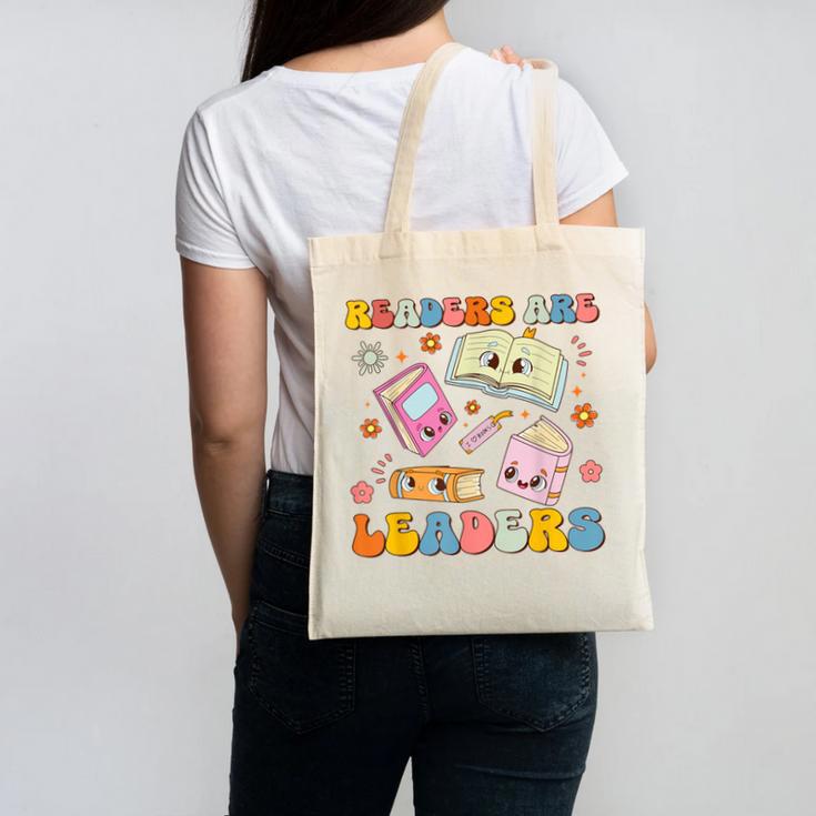 Readers Are Leaders Book Lover Back To School Groovy Girls Canvas Tote Bag