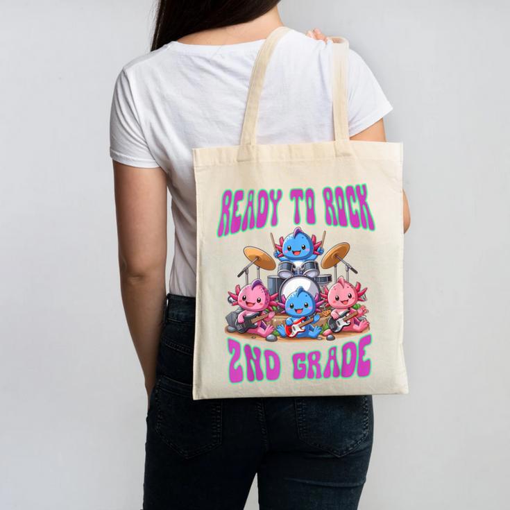 Ready To Rock 2nd Grade Back To School Axolotl 2024 School Canvas Tote Bag