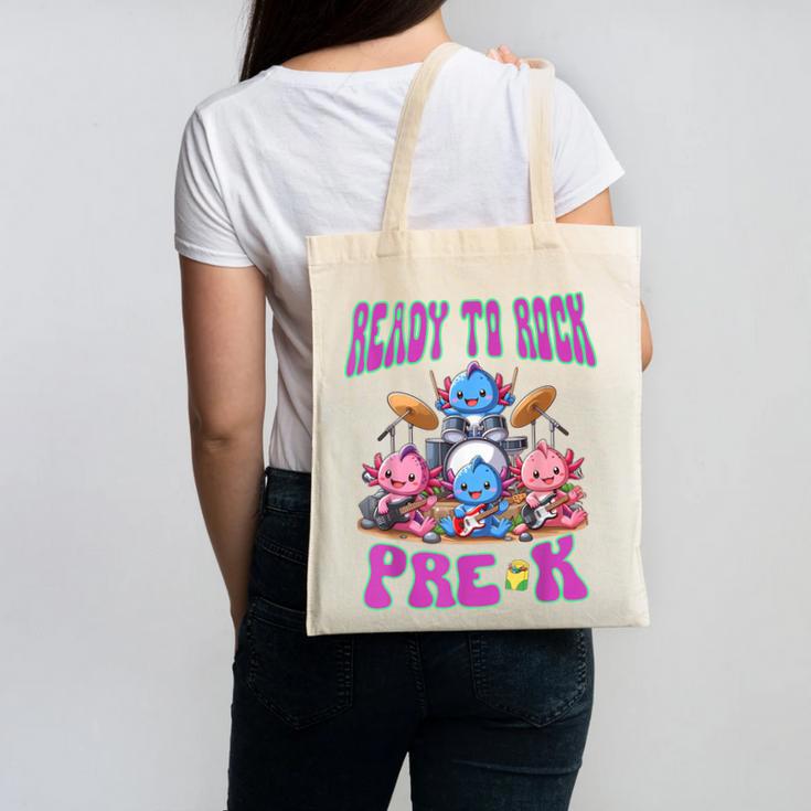 Ready To Rock Pre K Back To School Axolotl Preschool Canvas Tote Bag Ready To Rock Pre K Back To School Axolotl Preschool Canvas Tote Bag