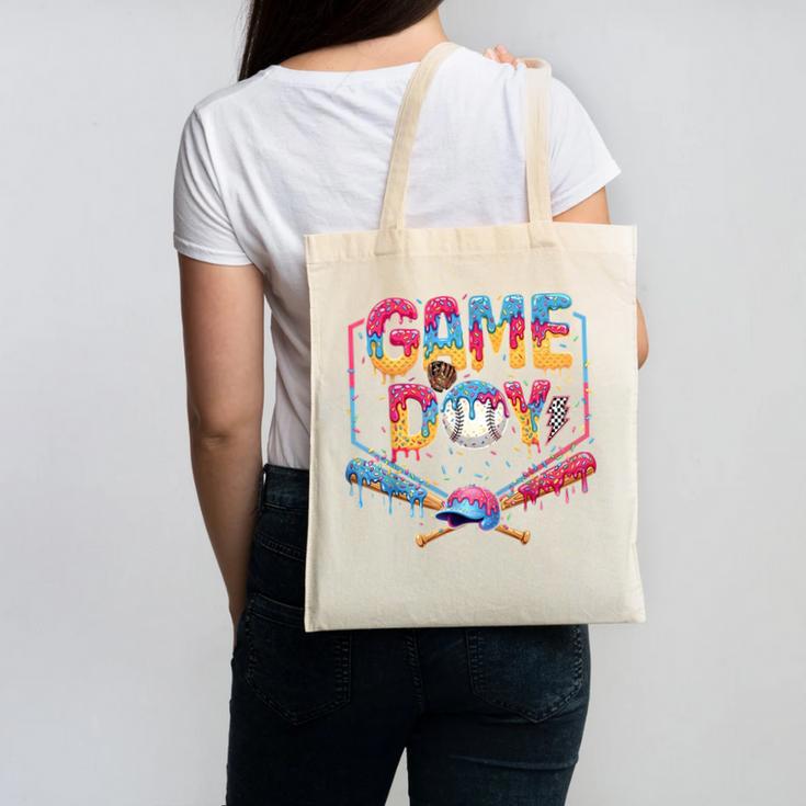 Retro Game Day Baseball Ice Cream Drip For Men Boy Kids Canvas Tote Bag Retro Game Day Baseball Ice Cream Drip For Men Boy Kids Canvas Tote Bag