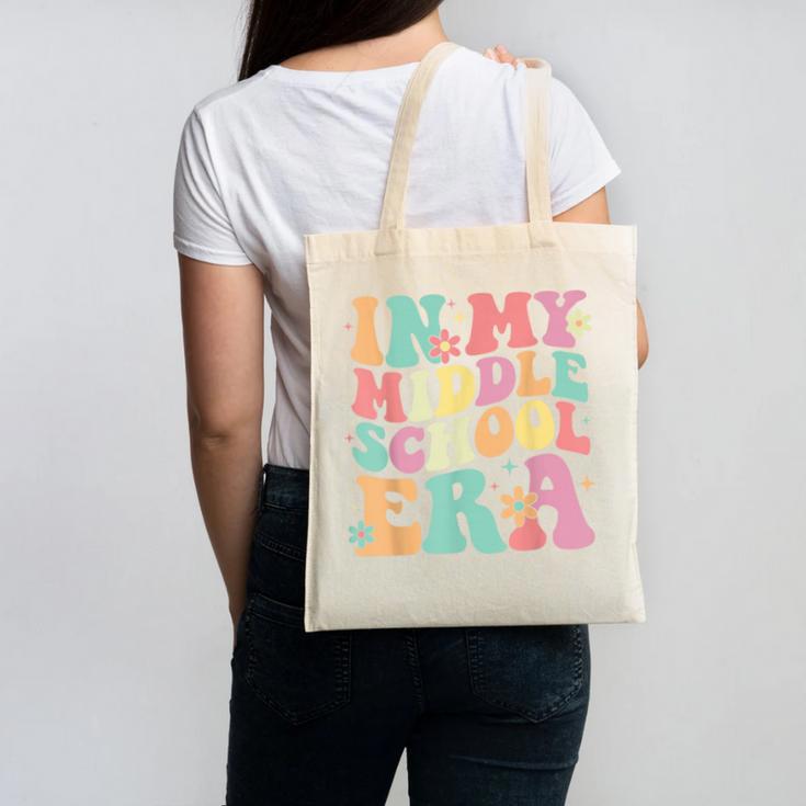 Retro Groovy In My Middle School Era Back To School Canvas Tote Bag