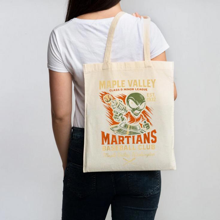 Retro Minor League Maple Valley Martians Baseball Club Canvas Tote Bag