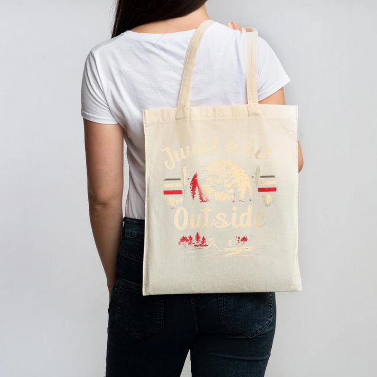 Retro Quote Just a Bit Outside Baseball Vintage Canvas Tote Bag Retro Quote Just a Bit Outside Baseball Vintage Canvas Tote Bag