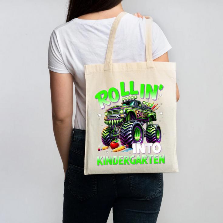 Rollin' Into Kindergarten Monster Truck Back To School Boys Canvas Tote Bag