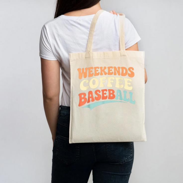 Weekends Coffee Baseball Retro Vibes Canvas Tote Bag Weekends Coffee Baseball Retro Vibes Canvas Tote Bag