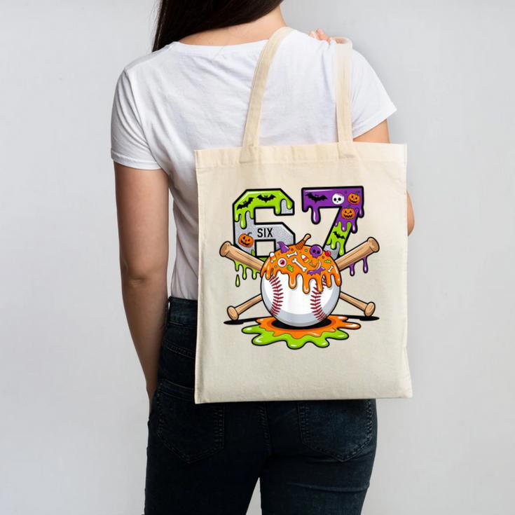 Spooky Halloween Baseball Ice Cream Dripping Six Seven 6 7 Canvas Tote Bag Spooky Halloween Baseball Ice Cream Dripping Six Seven 6 7 Canvas Tote Bag