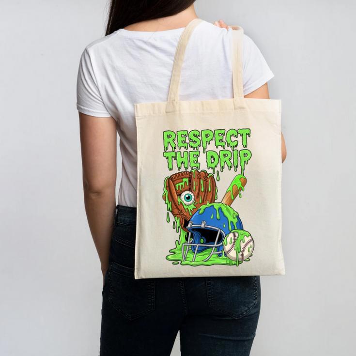 Spooky Zombie Respect The Drip Baseball Halloween Canvas Tote Bag Spooky Zombie Respect The Drip Baseball Halloween Canvas Tote Bag