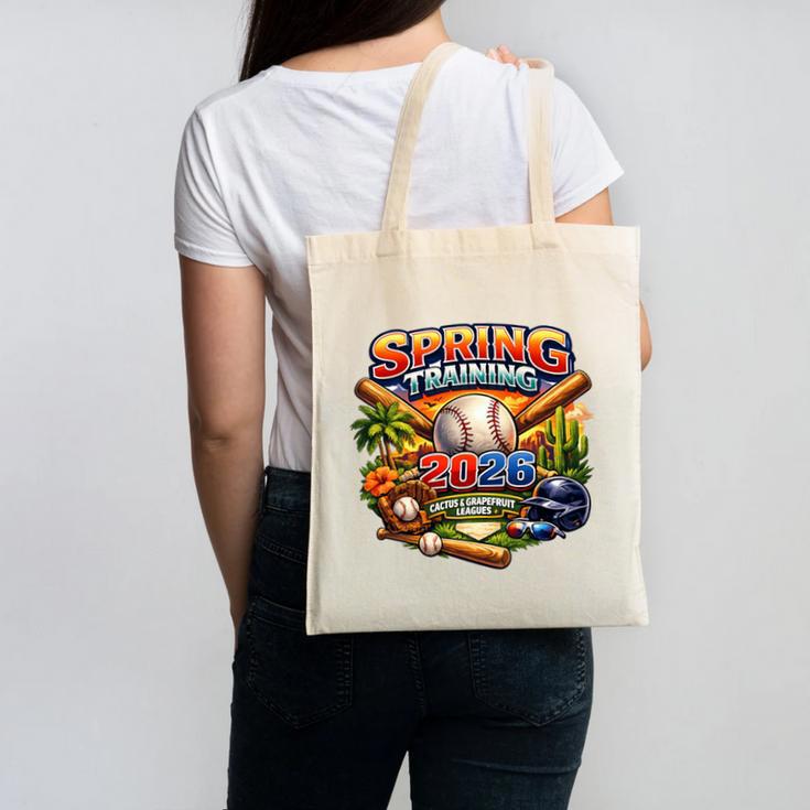 Spring Training 2026 Baseball Fan Retro Palm Cactus Premium Tri-Blend Canvas Tote Bag