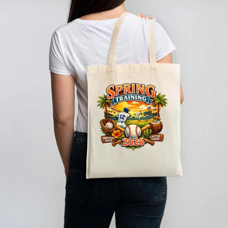 Spring Training 2026 Baseball Vintage Sunset Canvas Tote Bag Spring Training 2026 Baseball Vintage Sunset Canvas Tote Bag