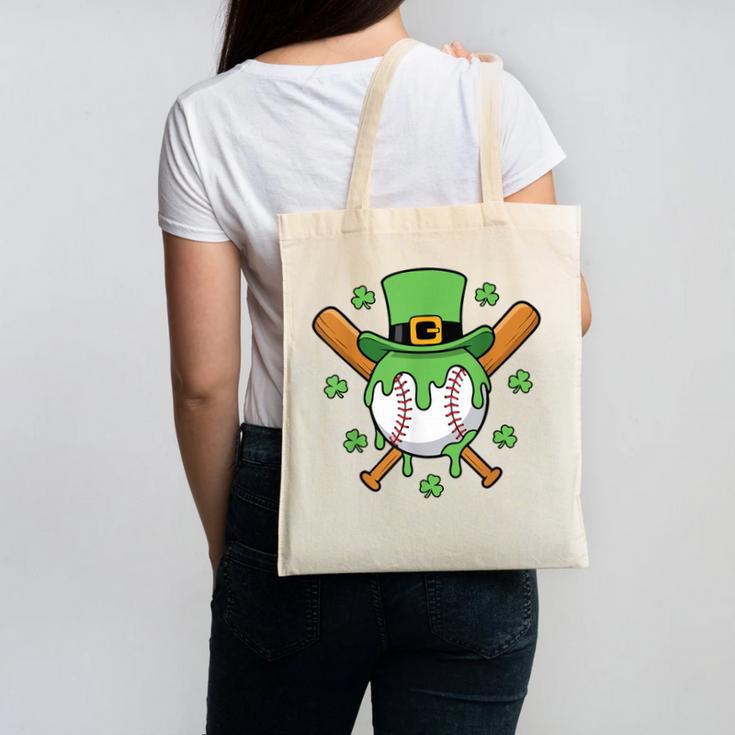 St Patricks Day Baseball Drip Ice Cream Baseball Home Plate Canvas Tote Bag St Patricks Day Baseball Drip Ice Cream Baseball Home Plate Canvas Tote Bag