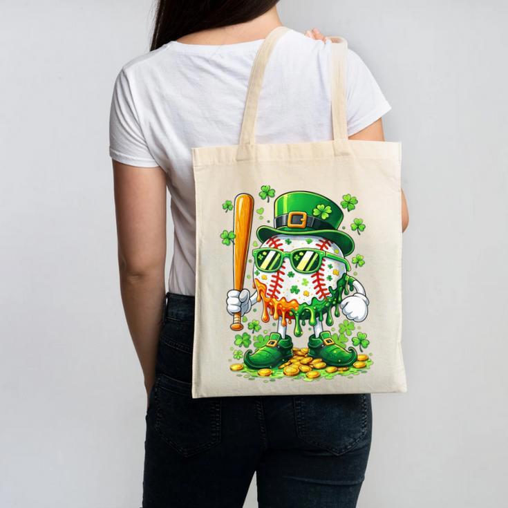 St Patricks Day Baseball Ice Cream Baseball Player Cartoon Canvas Tote Bag St Patricks Day Baseball Ice Cream Baseball Player Cartoon Canvas Tote Bag