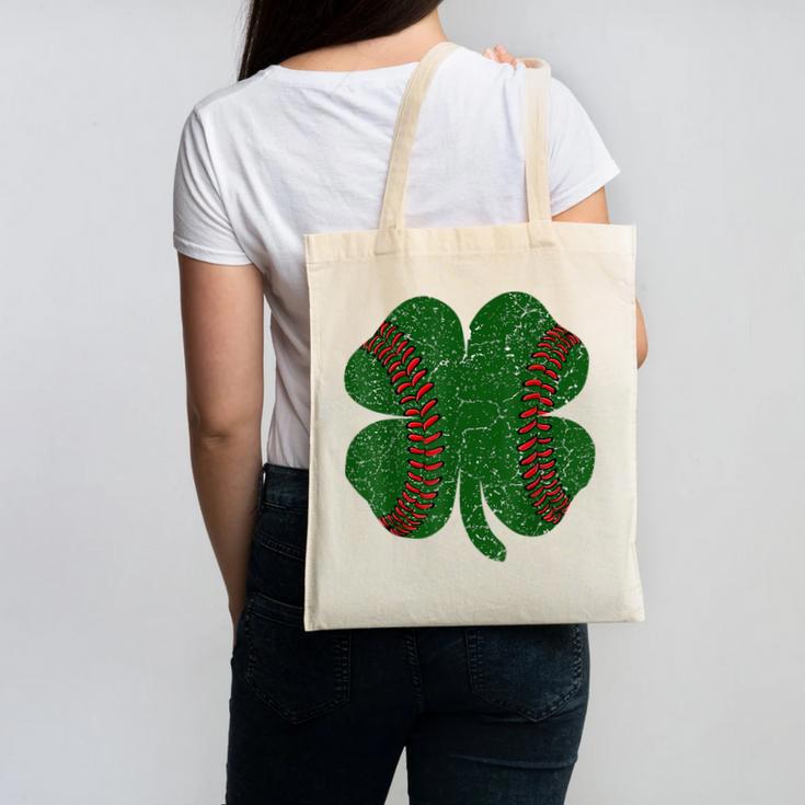 St Patricks Day Shamrock Baseball Saint Paddy's Canvas Tote Bag