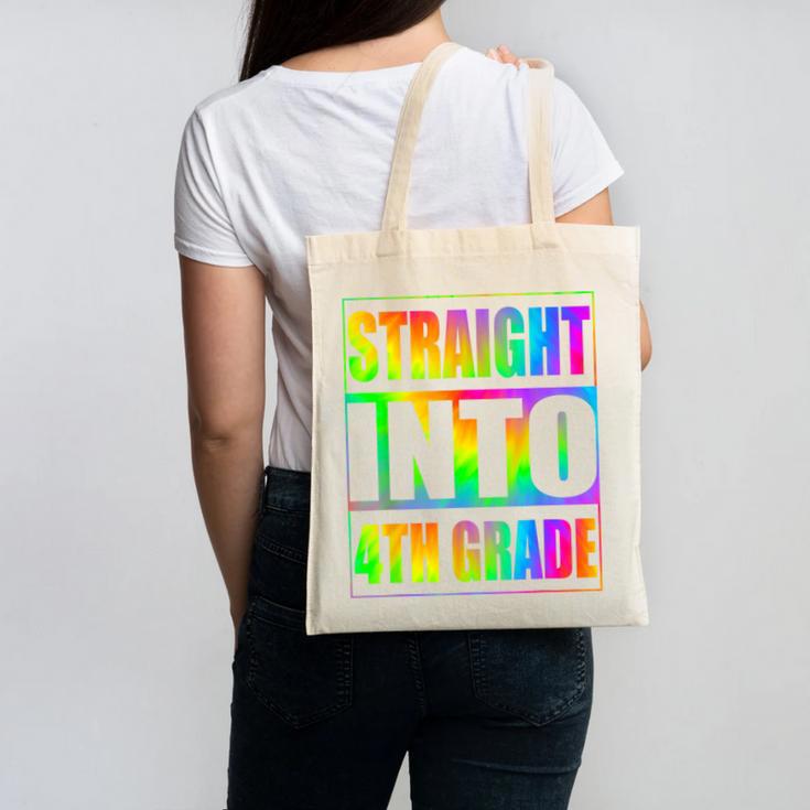 Straight Into 4th Grade Fourth Grade Back To School Canvas Tote Bag