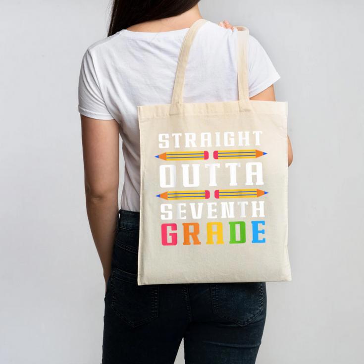 Straight Outta Seventh Grade Graduation Fun Back To School Canvas Tote Bag