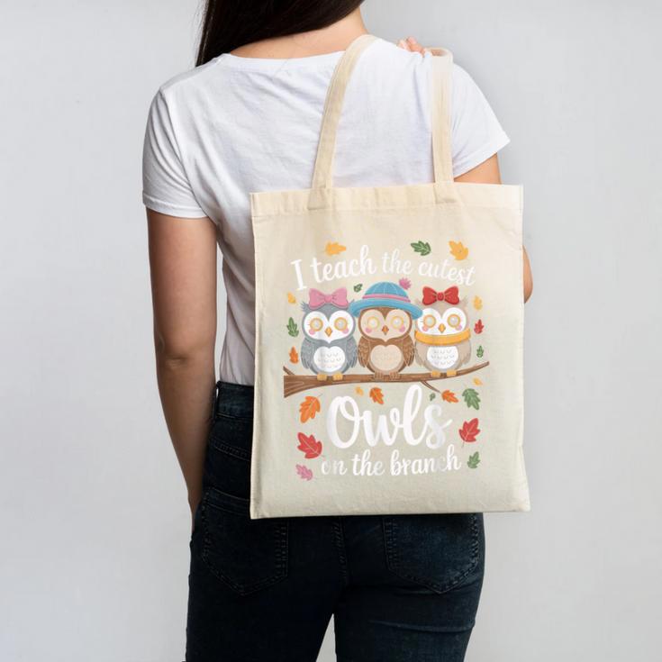 Teaching Owls On The Branch Back To School Canvas Tote Bag Teaching Owls On The Branch Back To School Canvas Tote Bag