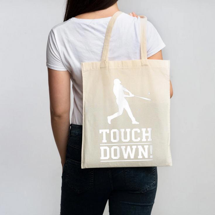 Touchdown Baseball Football Sports Canvas Tote Bag