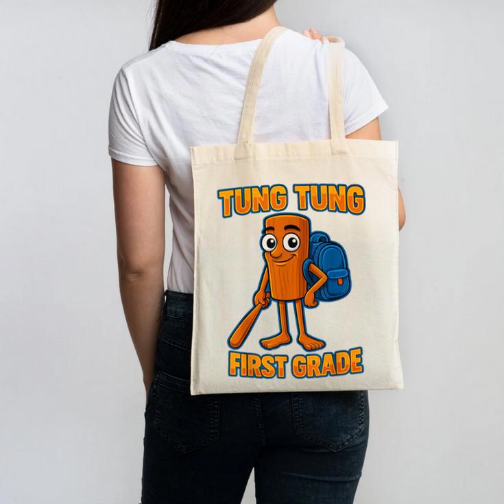 Tung Tung Sahur First Grade Italian Brainrot Back To School Canvas Tote Bag Tung Tung Sahur First Grade Italian Brainrot Back To School Canvas Tote Bag