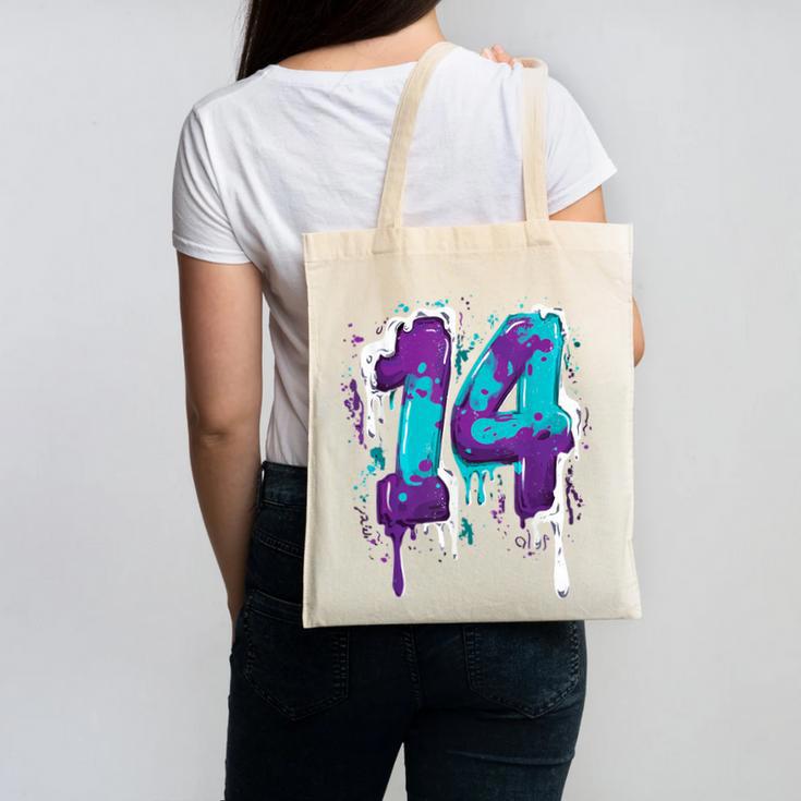 Vintage Baseball 14 Number Canvas Tote Bag Vintage Baseball 14 Number Canvas Tote Bag