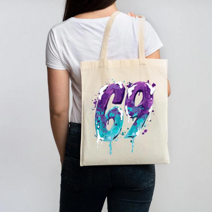 Vintage Baseball 69 Number Canvas Tote Bag